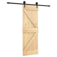 Drzwi wewnętrzne - Drzwi przesuwne z osprzętem, 70x210 cm, lite drewno sosnowe 8721012082823 - miniaturka - grafika 1