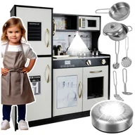 Zabawki AGD - Kuchnia Drewniana dla Dzieci z Oświetleniem i Garnkami Z759C - miniaturka - grafika 1