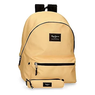 Pepe Jeans Aris Plecak na laptopa + piórnik szkolny, różne kolory 31x44x15 cm Poliester 23,87L Poliester, Żółty Pastel, 31 x 44 x 17.5 cm, Plecak + piórnik - Torby na laptopy - miniaturka - grafika 1