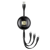 Kable USB - USAMS Kabel U69 3w1 1m czarny/black (lightning/microUSB/USB-C) SJ508USB01 (US-SJ508) - miniaturka - grafika 1