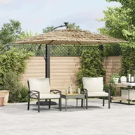 Parasole ogrodowe - Parasol ogrodowy z LED, stalowy słupek, brązowy, 246x246x230 cm Lumarko! - miniaturka - grafika 1