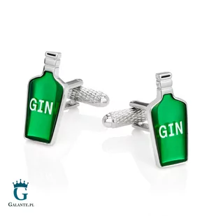 Spinki do mankietów Butelka Gin KC-1037 Onyx-Art London - Spinki do mankietów i krawatów - miniaturka - grafika 2
