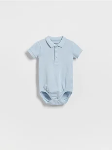 Reserved - Bawełniane body z kołnierzykiem - niebieski - Body dla niemowląt - miniaturka - grafika 1