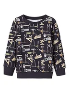 Bluzy dla chłopców - NAME IT Bluza chłopięca Nmmbette Sweat Unb, Dark Sapphire, 104 - miniaturka - grafika 1