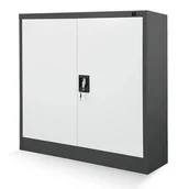 Szafki biurowe - JAN NOWAK model BEATA 900x930x400 metalowa szafka z drzwiami: antracytowo-biała - miniaturka - grafika 1
