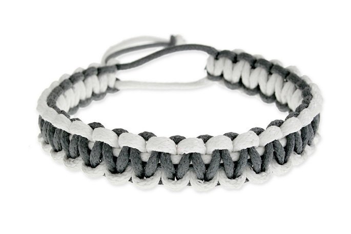 Męska Bransoletka Na Rękę Szaro Biała