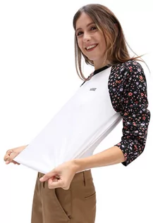 Bluzki dla dziewczynek - Vans BED OF ROSES WHITE/COVERED DITSY koszulka damska z długimi rękawami - L - grafika 1