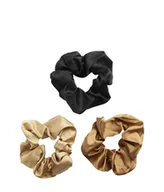 Ozdoby do włosów - REVOLUTION Satin Wide Scrunchie Black/Blush/Nude Gumka do włosów 3 szt. - miniaturka - grafika 1