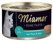 Mokra karma dla kotów - Miamor Feine Filets w galarecie, 6 x 100 g - Jasny tuńczyk i ryż - miniaturka - grafika 1