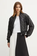 Kurtki damskie - Karl Lagerfeld kurtka bomber damski kolor czarny przejściowa 246W1509 - miniaturka - grafika 1