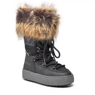 Buty dla chłopców - Śniegowce Moon Boot Jtrack Monaco Low Wp 34300100001 Black 001 - grafika 1