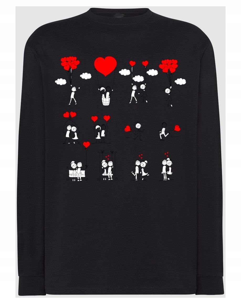 Walentynki Longsleeve męski nadruk Love Story XXL