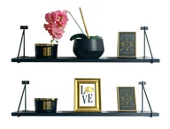 Półki do salonu - Czarny zestaw dwóch półek w styku loft Satino 4X - miniaturka - grafika 1