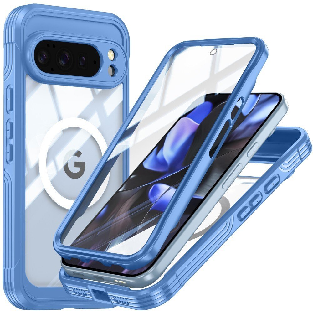 Etui pancerne 360 Supero MagSafe do Google Pixel 10 Pro XL, niebiesko-przezroczyste