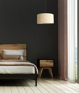 Lampa wisząca Solar Lampa wisząca zwis pojedynczy czarny rattan fi 40cm - Lampy sufitowe - miniaturka - grafika 1