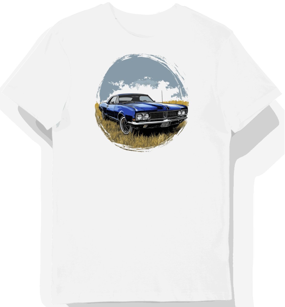 Koszulka męska biała z motywem klasycznego Mercury Cougar 6247 XL