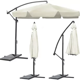 Plonos Parasol ogrodowy składany 6 segmentów beżowy  350cm 4221 - Parasole ogrodowe - miniaturka - grafika 1