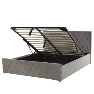 Łóżko z pojemnikiem welurowe 140x200 cm szare AMIENS - Łóżka Łóżko z pojemnikiem welurowe 140x200 cm szare AMIENS - Łóżka - miniaturka - grafika 1