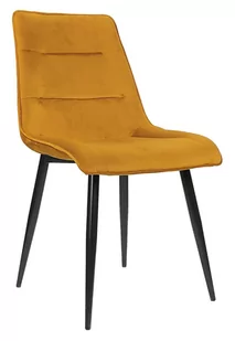 ExitoDesign Krzesło tapicerowane Vida velvet musztardowy EXUDC9075/108-86 - Krzesła i taborety kosmetyczne - miniaturka - grafika 1