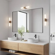 Lampy ścienne - Nordlux Kinkiet LED do łazienki Helva Double Basic, drewno - miniaturka - grafika 1
