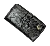 Portfele - Portfel Damski Skóra Naturalna GREGORIO Z Suwakiem Piórnik RFID HL116 CZARNY 16 x 9,5 x 3 [cm] - miniaturka - grafika 1