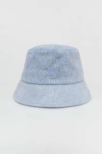 Czapki damskie - Karl Lagerfeld kapelusz jeansowy kolor niebieski - grafika 1