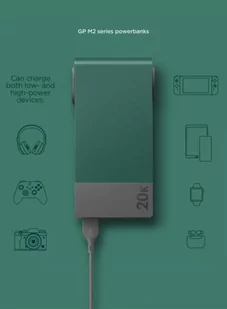 Power bank Powertec GP 20000 mAh 22,5 W - green - Powerbanki - miniaturka - grafika 4
