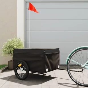 vidaXL Przyczepka rowerowa, czarna, 45 kg, żelazo - Przyczepki rowerowe - miniaturka - grafika 1