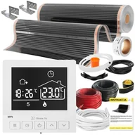 Ogrzewanie podłogowe - Folia grzewcza na podczerwień MISSION AIR MAL-160 W/m2 Black Silver PTC 2m2 (2m x 100cm) + regulator Taurus Biały - miniaturka - grafika 1