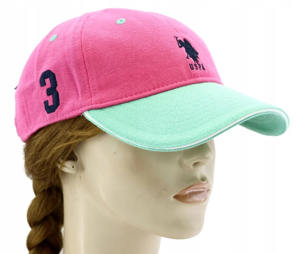 Czapka z daszkiem damska młodzieżowa U.S. Polo Assn. 54-59cm Haft Róż Lato