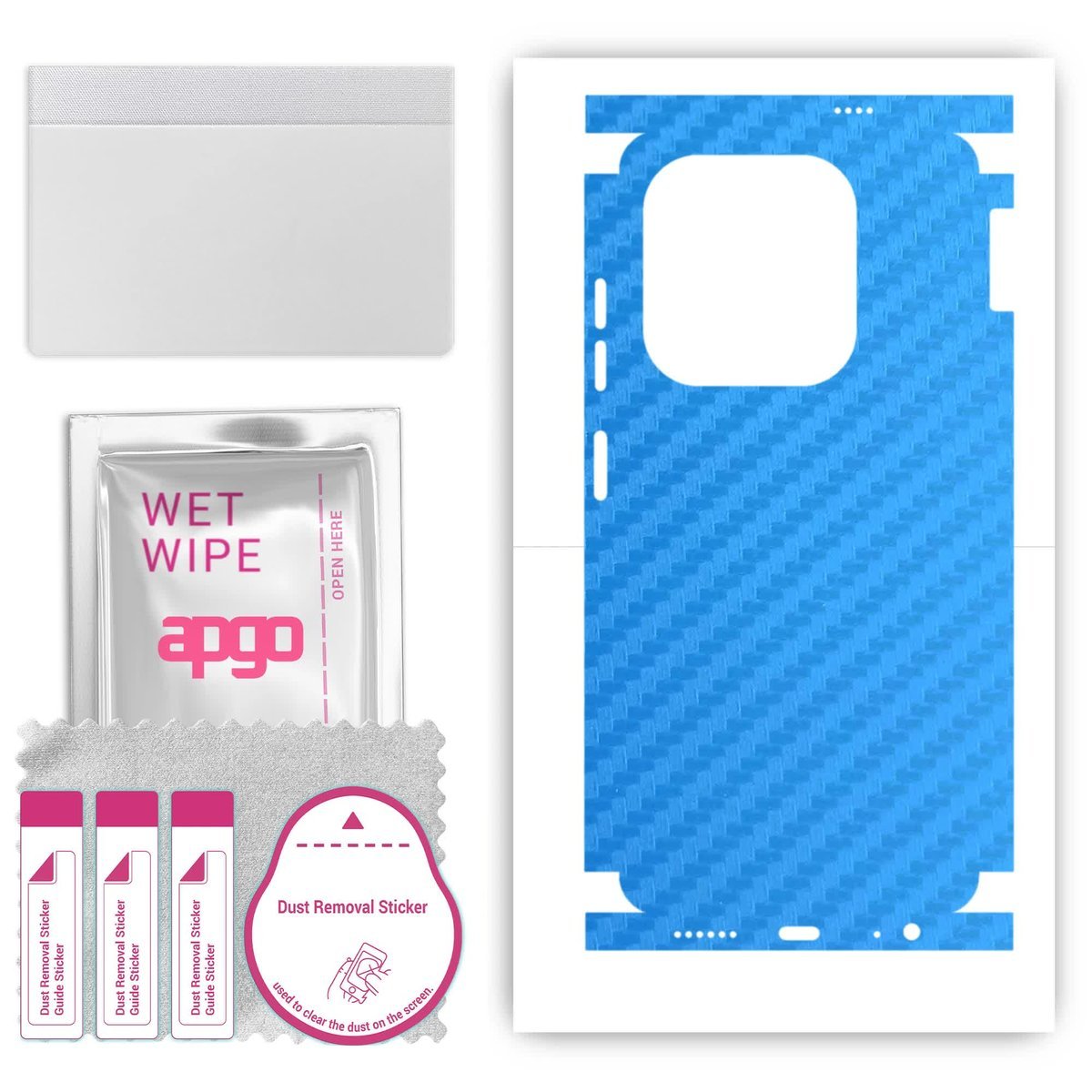 Folia naklejka skórka strukturalna na TYŁ+BOKI do Tecno Spark 20C - Carbon Niebieski - apgo SKINS