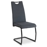 Krzesła - Krzesło Tapicerowane Kuchenne Do Salonu Jadalni Na Płozach LOPEZ Popiel - miniaturka - grafika 1