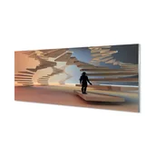 Dekoracje domu - Panel szklany hartowany do kuchni Schody 3d 125x50 cm - miniaturka - grafika 1