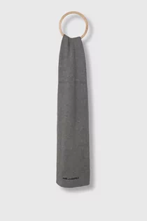 Apaszki i szaliki damskie - Karl Lagerfeld szalik z domieszką wełny kolor szary melanżowy - grafika 1