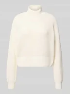 Swetry damskie - Sweter z dzianiny ze stójką model ‘DARA’ - miniaturka - grafika 1