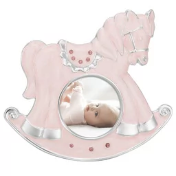 Ramka na zdjęcie / Różowy konik na biegunach / Prezent na chrzest - Pamiątka Chrztu Świętego - miniaturka - grafika 2