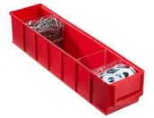 Pojemniki przemysłowe - Allit Plastikowy pojemnik do regału Shelfpoj., 91 x 400 x 81 mm, czerwony 456541 - miniaturka - grafika 1