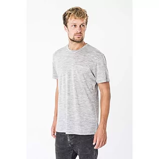 Koszulki męskie - super.natural Cienki męski T-shirt z krótkim rękawem z kieszenią na piersi, z wełny merynosów, M CITY TEE, rozmiar: S, kolor: jasnoszary SNM014020965 - grafika 1