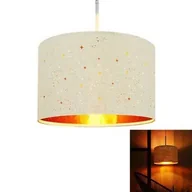 Oprawy, klosze i abażury - ZMH lampa wisząca nowoczesna gwiaździste niebo gwiazda biały klosz z tkaniny IP20 vintage lampa wisząca E27 dekoracja do jadalni LED bez wymiennej żarówki - miniaturka - grafika 1