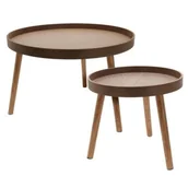 Ławy i stoliki kawowe - Zestaw stolików kawowych H&S DECORATION KR8200310 Orzech (2 szt.) - miniaturka - grafika 1
