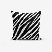 Poszewki na poduszki - Czarno-biała poszewka na poduszkę z domieszką bawełny Minimalist Cushion Covers Black White Zebra, 45x45 cm - miniaturka - grafika 1