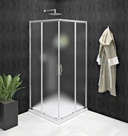 Kabiny prysznicowe - GELCO Kabina prysznicowa kwadratowa narożna SIGMA SIMPLY drzwi przesuwne 90x90x190 chrom szkło matowe BRICK z powłoką Coated Glass GS2490GS2490 - miniaturka - grafika 1