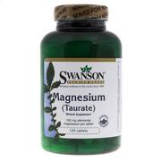 Witaminy i minerały dla sportowców - SWANSON Taurynian Magnezu (Magnesium Taurate) 100mg - (120 tab) - miniaturka - grafika 1