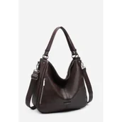 Torebki damskie - Stylowa Pojemna Torebka Brązowa Torba Damska Shopperka LUIGISANTO A4 - miniaturka - grafika 1