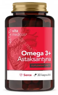 Omega Pharma 3 + Astaksantyna Serce VitaMedicus, 30 kapsułek - Witaminy i minerały - miniaturka - grafika 1