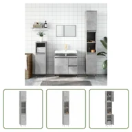 Szafki łazienkowe - The Living Store Szafka łazienkowa betonowa szara 30x30x190 cm materiał drewnopochodny - miniaturka - grafika 1