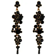 Kolczyki - Kolczyki czarne DŁUGIE ELEGANCKIE wiszące cyrkonie - miniaturka - grafika 1