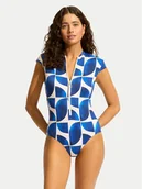 Stroje kąpielowe - Seafolly Strój kąpielowy 60276-238 Niebieski - miniaturka - grafika 1