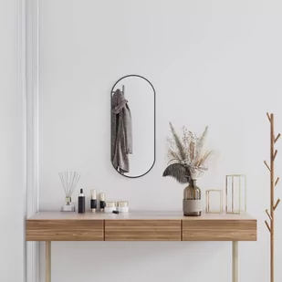 Lustro ścienne, czarne, 70x30 cm, owalne Lumarko - Lustra - miniaturka - grafika 1