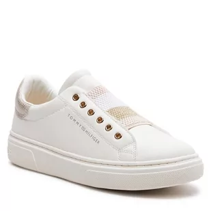 Sneakersy Tommy Hilfiger T3A9-33204-1355 White/Platino X024 - Buty dla dziewczynek - miniaturka - grafika 1
